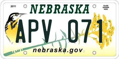 NE license plate APV071