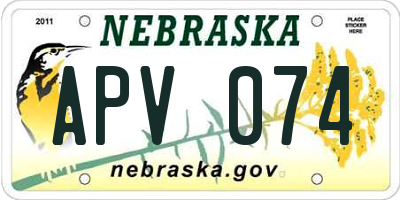NE license plate APV074