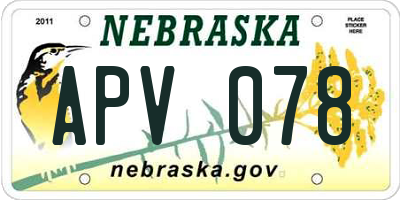 NE license plate APV078