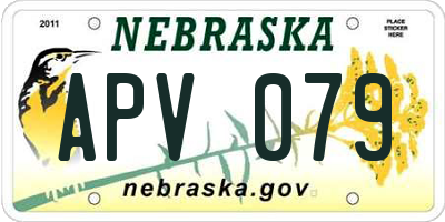 NE license plate APV079