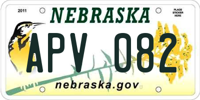 NE license plate APV082