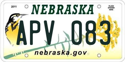 NE license plate APV083
