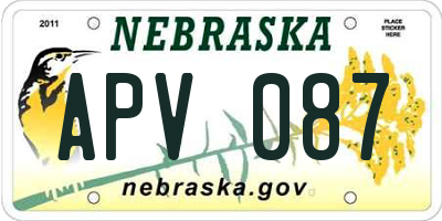 NE license plate APV087