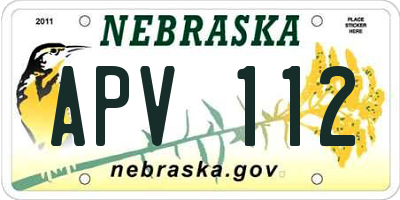 NE license plate APV112