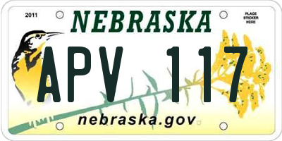 NE license plate APV117