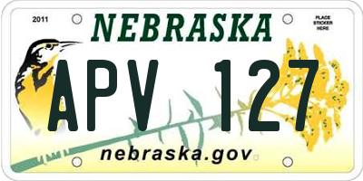NE license plate APV127