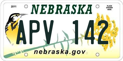 NE license plate APV142