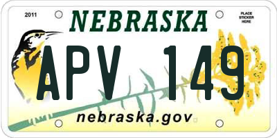 NE license plate APV149