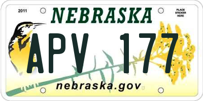 NE license plate APV177
