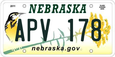 NE license plate APV178