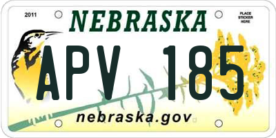 NE license plate APV185