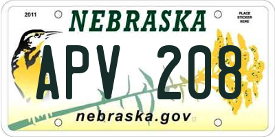 NE license plate APV208