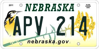 NE license plate APV214