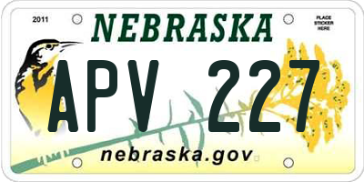 NE license plate APV227