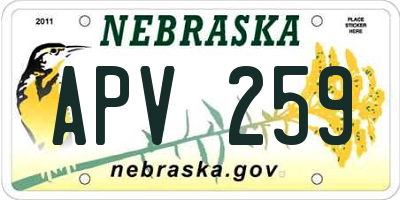 NE license plate APV259