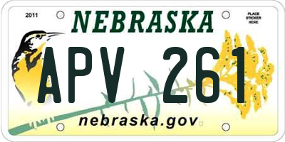 NE license plate APV261