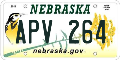 NE license plate APV264