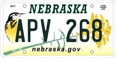NE license plate APV268
