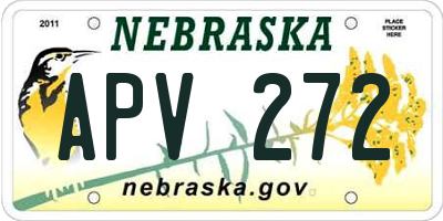 NE license plate APV272