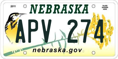 NE license plate APV274