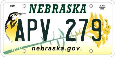 NE license plate APV279