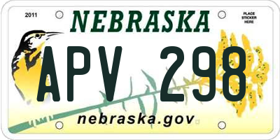 NE license plate APV298