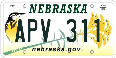 NE license plate APV311
