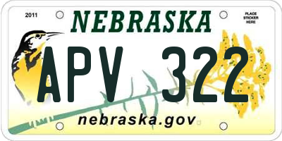 NE license plate APV322
