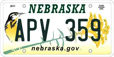 NE license plate APV359