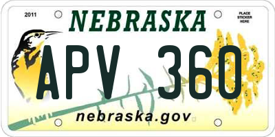 NE license plate APV360