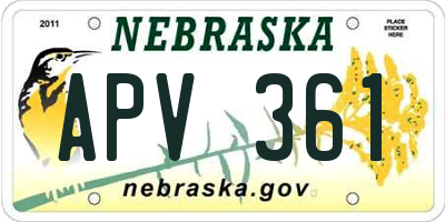 NE license plate APV361