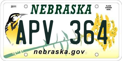 NE license plate APV364