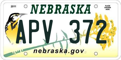 NE license plate APV372