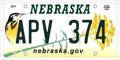 NE license plate APV374