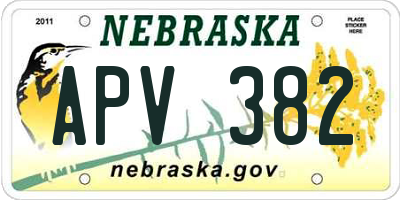 NE license plate APV382