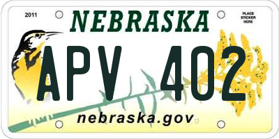 NE license plate APV402