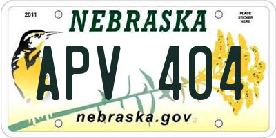 NE license plate APV404