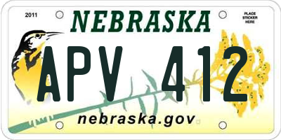 NE license plate APV412