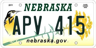 NE license plate APV415