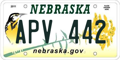 NE license plate APV442