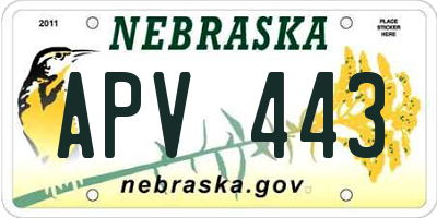 NE license plate APV443