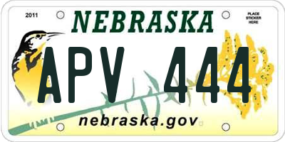 NE license plate APV444
