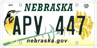 NE license plate APV447