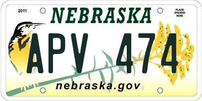 NE license plate APV474