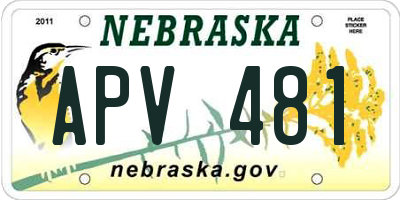NE license plate APV481