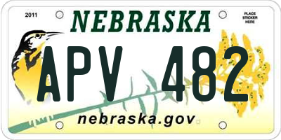 NE license plate APV482