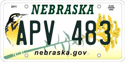 NE license plate APV483