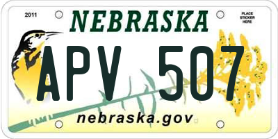 NE license plate APV507