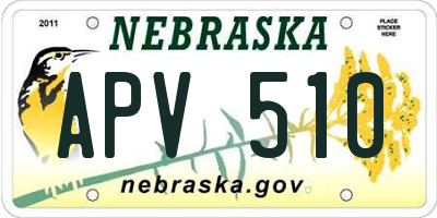 NE license plate APV510