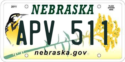 NE license plate APV511